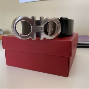 Ferragamo double gancini leather belt